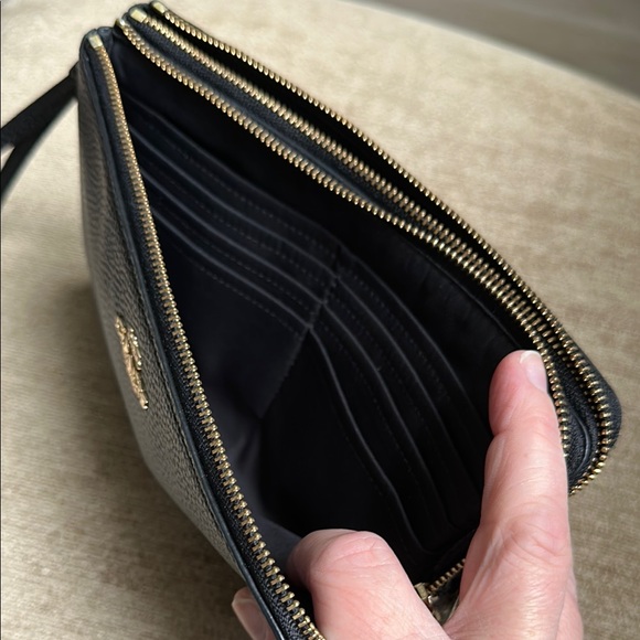 Coach Black Pebbled Leather Wristlet - Picture 8 of 10